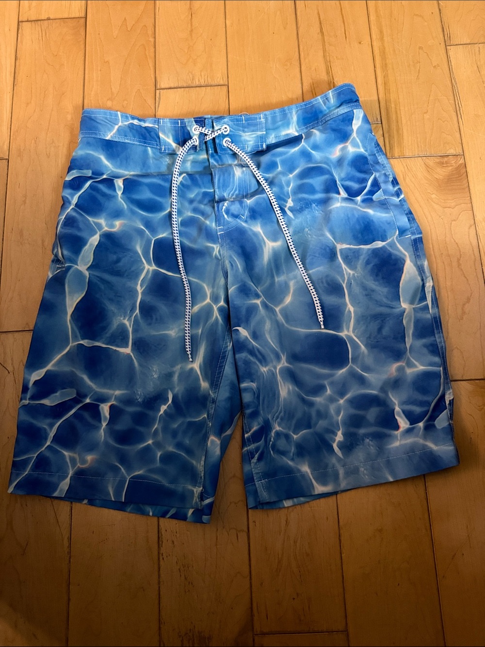 Aeropostale Blue Water-Effect Swim Board Shorts